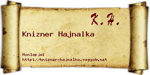 Knizner Hajnalka névjegykártya